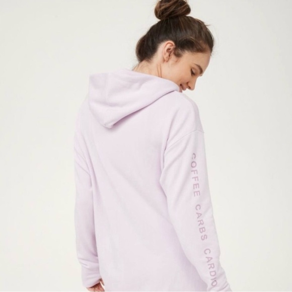 Aerie Light Purple Hoodie with Sleeve Text - Picture 1 of 6